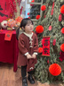 班喜迪女童連衣裙秋裝2025新款女寶寶公主裙周歲禮服兒童毛衣裙子春秋季 紅色 100 曬單實(shí)拍圖