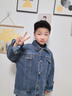 馬克華菲童裝男童套裝秋裝兒童牛仔外套春秋款2025新款男孩秋季帥氣中大童 藍K01+藍K01 110 曬單實(shí)拍圖