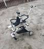 佳若琪雙胞胎嬰兒推車(chē)遛娃神器雙人前后坐輕便可折疊二胎寶寶兒童手推車(chē) 白色灰傘【鋁合金+可折疊+墊子】 曬單實(shí)拍圖