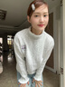 施洛瀾半高領(lǐng)女士軟糯毛衣2025新款慵懶秋冬加絨加厚保暖打底衫上衣外穿 灰色 均碼 建議80-135斤 曬單實(shí)拍圖