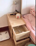 羅森（LUOSEN）實(shí)木床頭柜帶燈可充電床邊臥室儲物收納柜原木色 曬單實(shí)拍圖