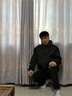 頂峰保羅（Dingfengbaoluo）美式牛仔褲男秋季高街直筒寬松潮牌男生闊腿長(cháng)褲DFS05黑灰XL 曬單實(shí)拍圖