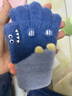 笙格兒2025新款兒童手套冬天男童冬季加厚保暖女孩小童寶寶針織五指手套 深藍色（3-6歲） 曬單實(shí)拍圖