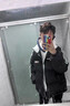 棉之雪棉服冬季男立領(lǐng)拼色棉衣外套印花休閑美式潮牌青少年潮流保暖棉服 黑色棉服 XL 【170CM-180CM】 曬單實(shí)拍圖
