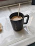 炊大皇馬克杯陶瓷杯茶杯經(jīng)典黑白泡茶杯咖啡杯早餐杯果汁水杯 黑色420ml 曬單實(shí)拍圖