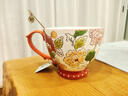 JOYYE馬克杯陶瓷水杯子大容量釉下彩手繪馬年生肖杯新年春節伴手禮物 丹紅 400ml 1只 曬單實(shí)拍圖