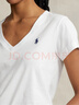 Polo Ralph Lauren 拉夫勞倫 女裝 經(jīng)典款棉質(zhì)平紋針織V領(lǐng)T恤RL24237 100-白色 S 曬單實(shí)拍圖
