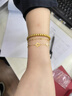 周六福星月足金黃金耳釘女耳飾生日禮物計價(jià)A0913801 一對 約2.2g  曬單實(shí)拍圖