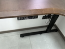 木藝生轉角雙電機電動(dòng)升降電腦桌家用辦公雙人L型桌子工作臺拐角書(shū)桌 雙電3節插排左拐角3cm實(shí)木胡桃色 1.6*1.1M(升級加強版收納橫梁) 曬單實(shí)拍圖