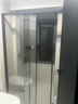 心海伽藍（SHKL）極簡(jiǎn)下沉式雙聯(lián)動(dòng)門(mén)淋浴房無(wú)障礙淋浴隔斷極簡(jiǎn)不銹鋼干濕分離3G 【新款】1.3-1.39m啞黑/槍灰【2m高】下沉防絆 曬單實(shí)拍圖