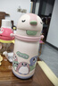 babycare小企鵝兒童保溫杯嬰幼兒寶寶保溫奶瓶水壺學(xué)飲直飲吸管杯兒童水杯 贈直通吸嘴- 背帶款萊莎粉- 450ml 曬單實(shí)拍圖