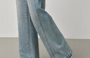范思藍恩復古原牛高腰直筒牛仔褲女2025早秋新款立體裁切顯瘦3104 牛仔藍 M 曬單實(shí)拍圖