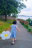 ASK JUNIOR【小清新】?jì)和棺酉男★w袖連衣裙女童格紋公主裙小童娃娃領(lǐng)裙裝 曬單實(shí)拍圖