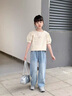 G.DUCKKIDS小黃鴨女童褲子春秋款2025新款中大童牛仔褲洋氣兒童直筒闊腿褲 淺藍色 170 尺碼15~16歲【160-170cm】 曬單實(shí)拍圖
