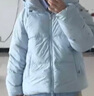 森馬（Semir）羽絨服女90絨子短款輕暖三防可愛(ài)花苞帽2025冬新款立體防風(fēng)外套 【正肩顯瘦廓形】粉藍80081 M 曬單實(shí)拍圖