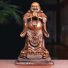 彌勒佛擺件笑口常開(kāi)沙金納?？蛷d家居風(fēng)水擺設創(chuàng  )意家居擺件擺件 檀木色長(cháng)寬 高：27*23*46cm 曬單實(shí)拍圖