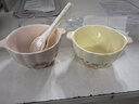 高義夫陶瓷寶寶雙耳碗米飯碗奶油水果早餐沙拉碗空氣炸鍋微波爐烤 混色熊南瓜碗2碗2勺 曬單實拍圖