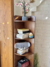 林之語(yǔ)實(shí)木書(shū)架轉角置物架靠墻邊三角窄柜子臥室收納儲物柜扇形拐角角柜 福利款【三層】24*24*90 胡桃木色 曬單實(shí)拍圖