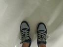 特步男鞋跑步鞋子男秋季皮面運動(dòng)休閑鞋復古防滑耐磨旅游輕便慢跑鞋 灰蘭-720 42 曬單實(shí)拍圖