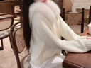 馨蘭芙曼大毛領(lǐng)連帽毛衣小香風(fēng)毛衣外套混紡狐貍毛大毛領(lǐng)慵懶風(fēng)針織連帽女 混紡狐貍毛-米白色 +原版版型 均碼 曬單實(shí)拍圖