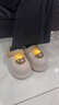林下春雪加熱鞋子充電發(fā)熱拖鞋女秋冬電暖鞋智能溫控可行走暖腳神器辦公室 女生米白熊充電升級8000毫安電池-35-36碼 曬單實(shí)拍圖