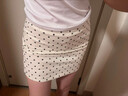黑色杏色波點(diǎn)半身裙女2025春夏新款法式包臀裙A字裙短裙黑色裙子 杏色-有內襯 S 曬單實(shí)拍圖