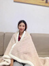 法·瑪莎 FAV MARTHA德國辦公室午睡毯膝蓋蓋腿小毛毯冬季加厚珊瑚絨單人被子法蘭 卡其 單人毯-180x200cm  約1700g 曬單實(shí)拍圖