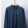 羅蒙（ROMON）純棉100%長(cháng)袖t恤男士秋季新款刺繡翻領(lǐng)POLO衫商務(wù)大碼百搭上衣男 灰藍色 【100%純棉】 3XL 185160-175斤 曬單實(shí)拍圖