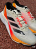 adidas ADIZERO BOSTON 12超輕緩震回彈馬拉松玻纖柱跑鞋阿迪達斯 象牙白/黑色/橙紅   42 曬單實(shí)拍圖