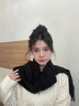 恒源祥羊毛羊絨圍巾女冬季純色2024新款白色披肩圍巾秋冬男士仿羊絨圍巾 黑色 200*70cm 曬單實(shí)拍圖