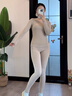 古今（GUJIN）隱形美膚衣打底親膚修身防靜電保暖內衣女秋衣秋褲套裝超薄肌底衣 曬單實(shí)拍圖