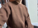 羅蒙（ROMON）美式復古硬漢圓領(lǐng)毛衣男士秋季寬松潮牌內搭針織衫慵懶風(fēng)線(xiàn)衣外套 咖色 XL 適合140-160斤 曬單實(shí)拍圖