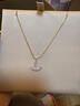 BREZ白貝母裙子項鏈女輕奢高級感925銀小眾扇子滿(mǎn)鉆鎖骨鏈情人節禮物 滿(mǎn)鉆玫瑰金（項鏈） 曬單實(shí)拍圖