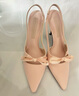 CHARLES&KEITH緞面蝴蝶結(jié)尖頭高跟涼鞋女生日禮物CK1-60361556 Light Pink淺粉色 39 曬單實拍圖