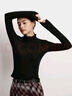 森馬（Semir）長(cháng)袖T恤女半高領(lǐng)緊身冬季2025發(fā)熱抓絨木耳邊打底衫109725101013 曬單實(shí)拍圖