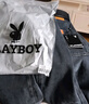 花花公子（PLAYBOY）牛仔褲男潮流秋冬季休閑褲子男士寬松商務(wù)直筒百搭長(cháng)褲 藍灰 32 曬單實(shí)拍圖