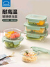 樂(lè )扣樂(lè )扣飯盒微波爐加熱專(zhuān)用玻璃碗帶蓋上班族帶飯便當盒大容量圓形保鮮盒 曬單實(shí)拍圖