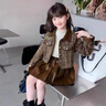 Dudant國際品牌女童秋裝連衣裙套裝2025新款洋氣女孩春秋女香風(fēng)外套裙子 [外套+百褶裙]MKBB2450小香風(fēng)拼 130 cm建議身高125左右 曬單實(shí)拍圖