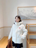 鴨鴨（YAYA）時(shí)空道宇系列三防羽絨服男短款冬季新款加厚連帽面包服青少年外套 月光白色 L (175) 曬單實(shí)拍圖