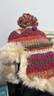 卡蒙（Kenmont）手工編織彩虹條紋毛絨護耳毛線(xiàn)帽女加絨加厚保暖針織帽km-9488 曬單實(shí)拍圖