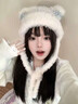 SOMUBAY甜美貓耳朵毛絨帽女日系可愛(ài)毛線(xiàn)帽子女秋冬季顯臉小包頭帽護耳帽 淺藍色 均碼 (54-58cm) 曬單實(shí)拍圖