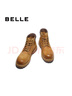 百麗（Belle）厚底馬丁靴工裝靴男鞋2025新款冬商場(chǎng)同款休閑靴加絨8WH01DD5預售 黃/棕（單里） 42 (260mm) 曬單實(shí)拍圖