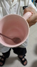 可愛(ài)fufu生日蛋糕馬克杯帶蓋勺陶瓷杯送女生高顏值有意義生日禮物 漢堡生日蛋糕杯+勺 1個(gè) 350ml 曬單實(shí)拍圖