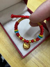中國黃金（CHINA GOLD）小胖福黃金手鏈男女足金坨坨手繩寶寶周歲生日滿(mǎn)月禮物送兒童嬰兒 【今/次日達】小胖福手繩【A款紅繩】約0.3g 曬單實(shí)拍圖