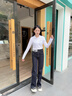 NAOTIEA納奧蒂爾小帆船翻領(lǐng)長(cháng)袖T恤女2025春秋新款休閑T恤純色上衣旗艦店 白色 L （建議95-105斤） 曬單實(shí)拍圖