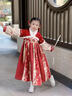 安妮優(yōu)兒（Anneyol）拜年服女童漢服冬季兒童新年唐裝2025新款國風(fēng)冬裝加厚喜慶過(guò)年服 套裝【裙子+外套】 130 曬單實(shí)拍圖