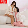 紅豆居家法蘭絨睡衣女冬季撞色提花加厚女士家居服 泡泡藍 175/96A  曬單實(shí)拍圖