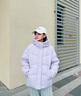 波司登（BOSIDENG）25新款羽絨服女短款寬松休閑通勤連帽冬季舒適保暖外套B250245202 風(fēng)鈴淡紫6453 S 160/84A 體重約100-110斤 曬單實(shí)拍圖