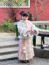 安妮優(yōu)兒（Anneyol）馬面裙女童漢服冬季2025新款古裝兒童秋冬裝國風(fēng)加厚旗袍裙拜年服 粉色 140 曬單實(shí)拍圖