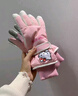 SOMUBAY 滑雪手套女冬季加厚絨hellokitty騎行開(kāi)車(chē)保暖棉手套可觸屏 米白 均碼 曬單實(shí)拍圖